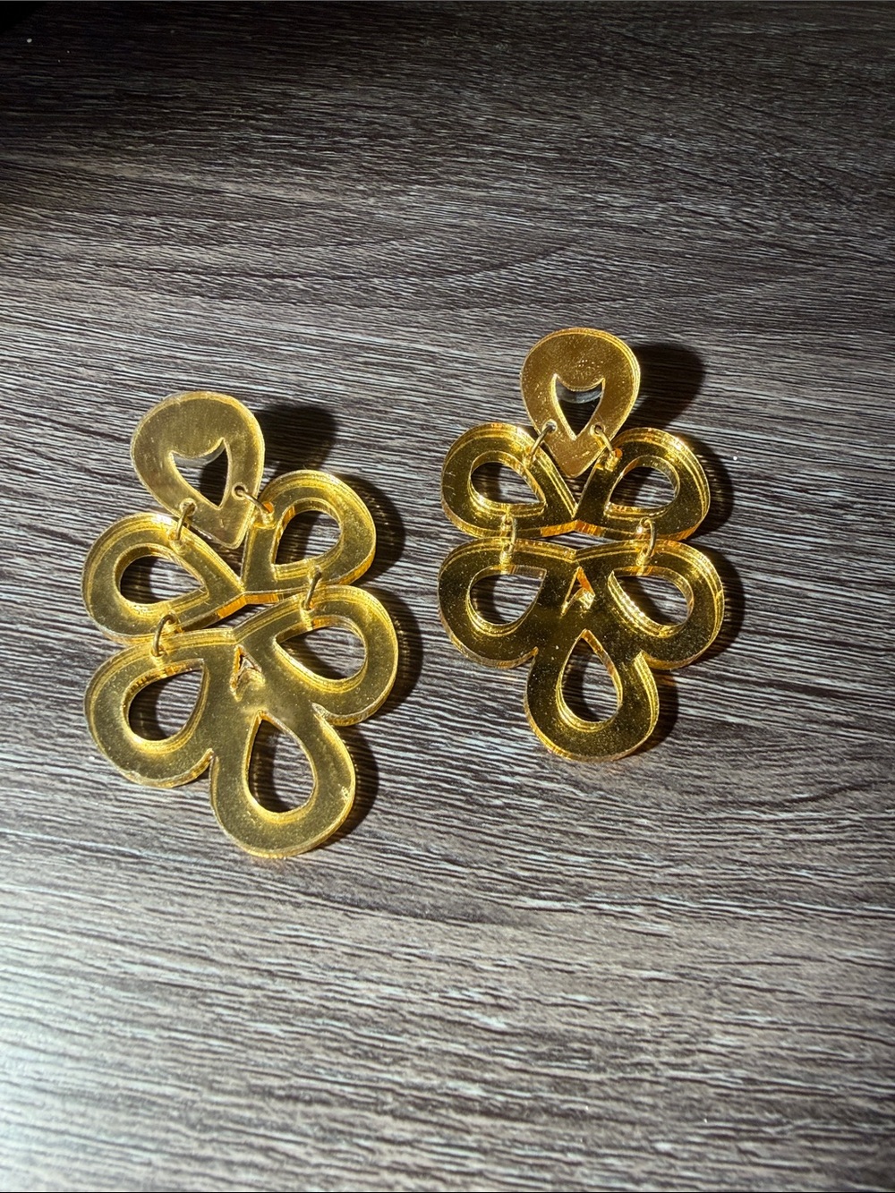 Gold Floral Drop Earrings - Women Jewelry